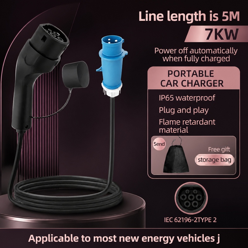 Portable Ev Charger 32A Type 2 Cee Plug - 7KW ROMADA 32A Tragbares Ladegerät für